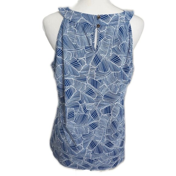 Tommy Hilfiger blue and white patterned poly/spandex tank - Large - Picture 2 of 7